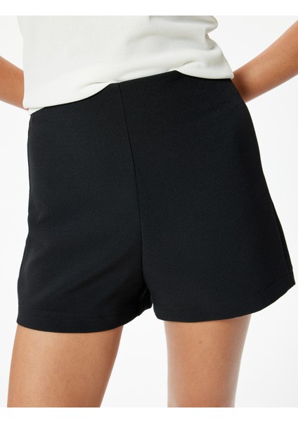 Mini Şort Yüksek Bel Slim Fit