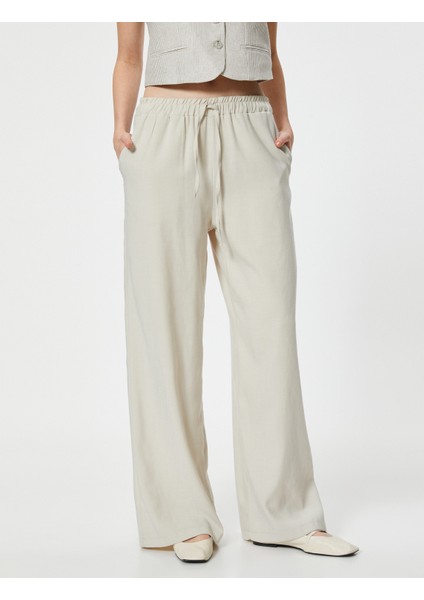Palazzo Pantolon Beli Lastikli Rahat Kesim modelleri