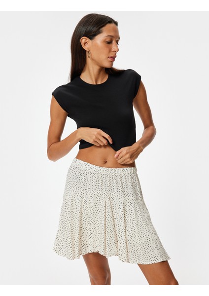 Şortlu Mini Etek Çiçekli Beli Lastikli Viskoz Kumaş fiyatları