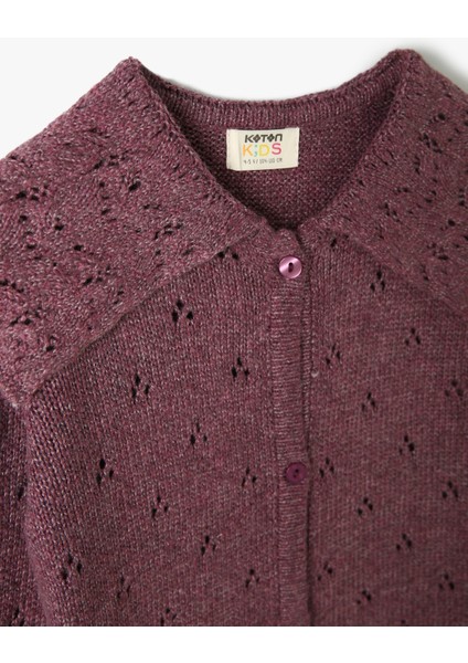 Hırka Geniş Bebe Yaka Ajurlu Düğmeli modelleri