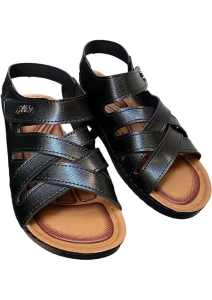 Kadın ve Anne Bilek Cırt Cırtlı Ortopedik Soft Taban Siyah Yazlık Sandalet Modeli fırsatları