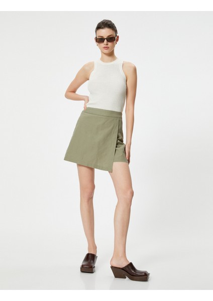 Mini Şort Etek Keten Karışımlı fiyatları