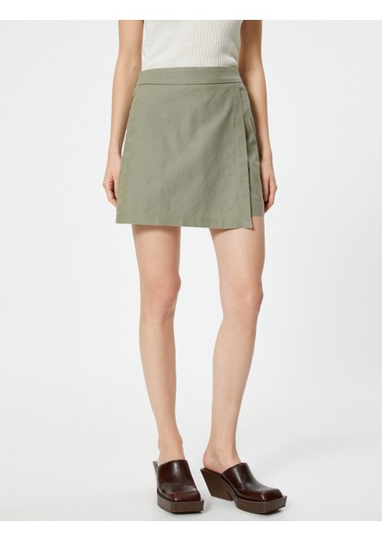 Mini Şort Etek Keten Karışımlı modelleri