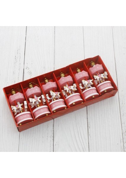 6 Adet Pembe Mini Atlı Karınca Ahşap Atlı Karınca Dekor Obje Pembe Atlı Karınca Dekoratif Objeler