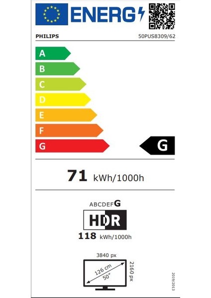 50PUS8309 50" 127 Ekran Uydu Alıcılı 4K Ultra HD Smart LED TV