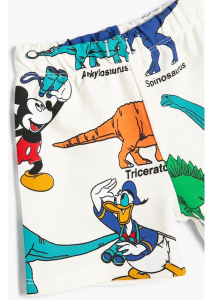 Mickey Mouse Şort Lisanslı Beli Lastikli Pamuklu