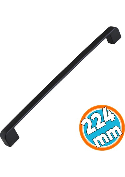 Metal Kulp 224 Mm-22.4 cm Mobilya Çekmece Dolabı Dolap Mutfak Kapak Kulpları Kulbu Kulpu Siyah
