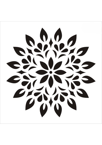 Stencil Sarayi Boyama Şablon Damask Çini Mandala - 8784