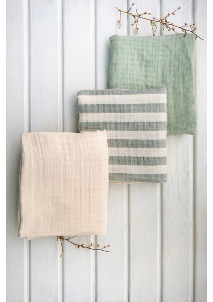 Müslin Örtü & Battaniye 3'lü Set %100 Pamuk Oeko-teks Sertifikalı 80x70 CM fiyatları