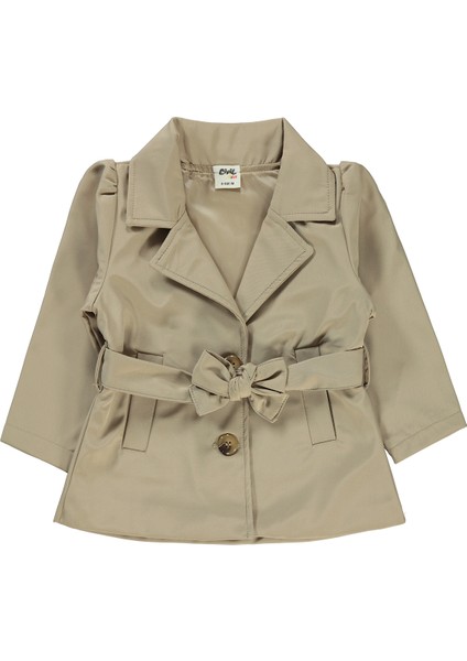Kız Bebek Trençkot Ceket 6-18 Ay Bej