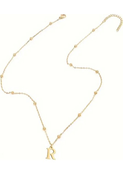 925K Gümüş Toplu Zincir R Harfli Kolye fiyatları