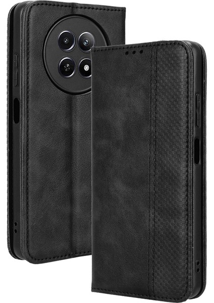 Realme 12/12X 5g Cüzdan Retro Deri Manyetik Kapanış Deri Kapak Çevirin (Yurt Dışından)
