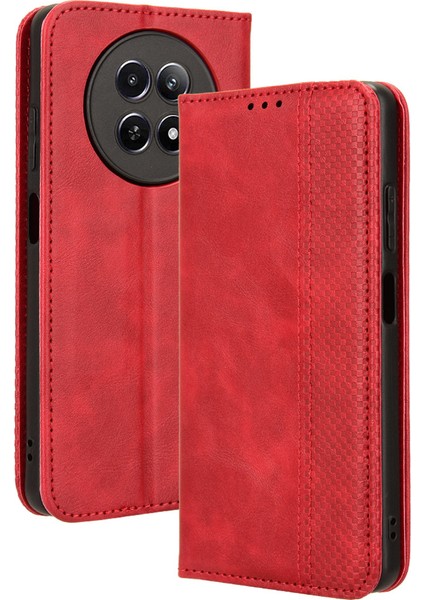 Realme 12/12X 5g Cüzdan Retro Deri Manyetik Kapanış Deri Kapak Çevirin (Yurt Dışından)