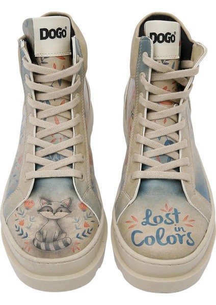 Kadın Vegan Deri Bej Bot - Lost in Colors Tasarım