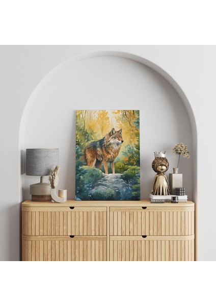 Kurt Minimalist Modern Kanvas Tablo - Salon Oturma Odası Mutfak Ofis Için Duvar Dekoru