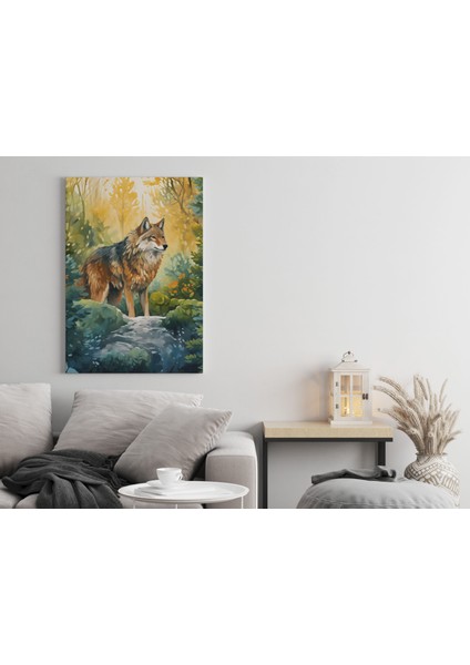 Kurt Minimalist Modern Kanvas Tablo - Salon Oturma Odası Mutfak Ofis Için Duvar Dekoru