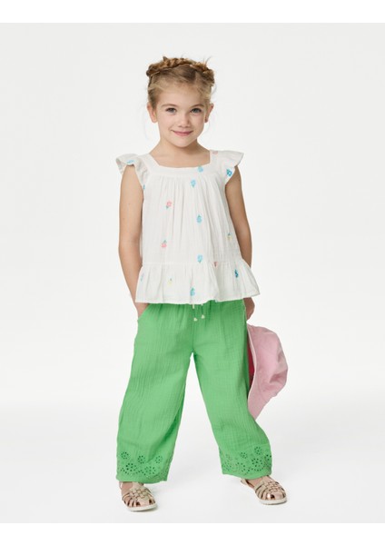 Saf Pamuklu Straight Fit Pantolon