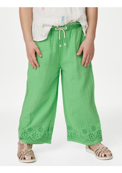 Saf Pamuklu Straight Fit Pantolon