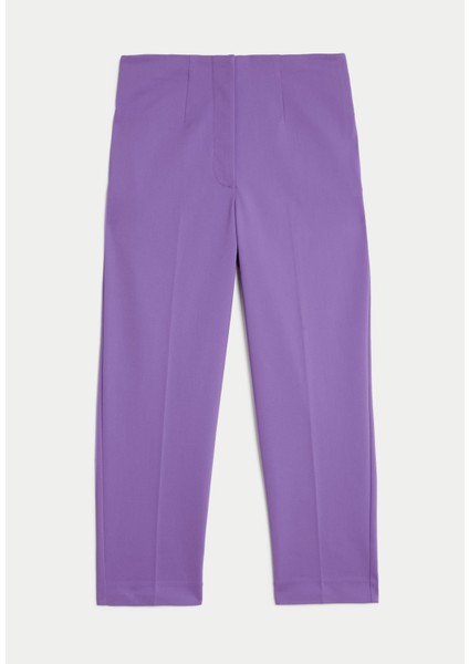 Slim Fit Yüksek Bel Crop Pantolon