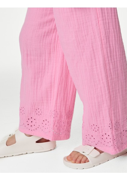 Saf Pamuklu Straight Fit Pantolon