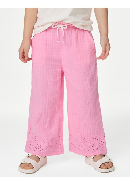Saf Pamuklu Straight Fit Pantolon