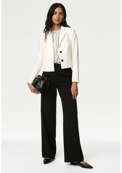 Marks & Spencer Tailored Fit Crop Yün Blazer Ceket