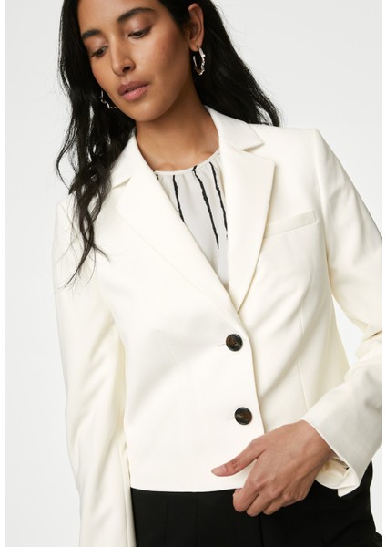 Marks & Spencer Tailored Fit Crop Yün Blazer Ceket