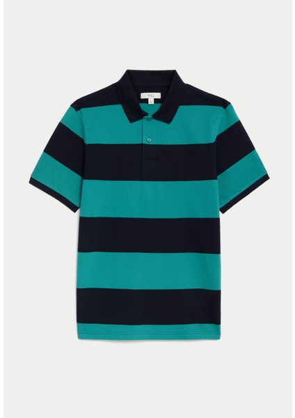 Marks & Spencer Saf Pamuklu Kısa Kollu Polo Yaka T-Shirt