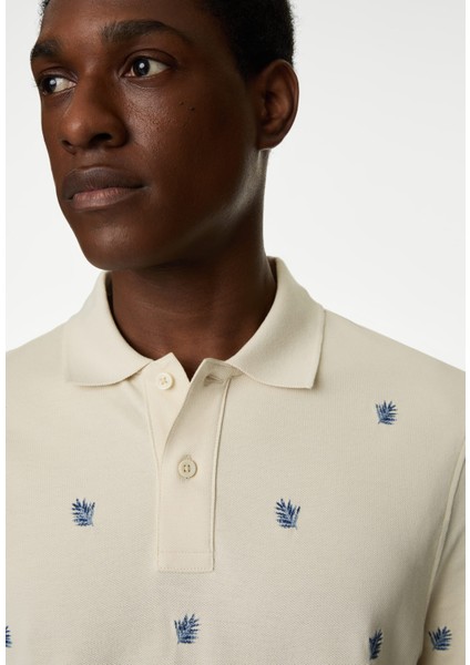 Saf Pamuklu Kısa Kollu Polo Yaka T-Shirt fiyatları