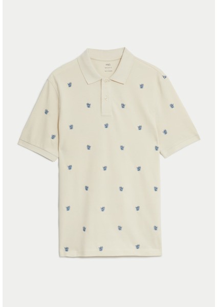 Saf Pamuklu Kısa Kollu Polo Yaka T-Shirt indirimleri