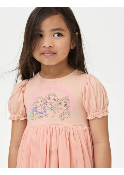 Saf Pamuklu Kısa Kollu Disney Princess™ Elbise (2-7 Yaş) fiyatları