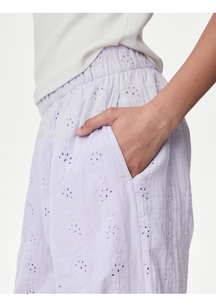 Saf Pamuklu İşleme Detaylı Paraşüt Pantolon (6-16 Yaş) fiyatları