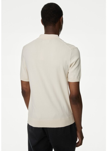 Marks & Spencer Kısa Kollu Örme Polo Yaka T-Shirt