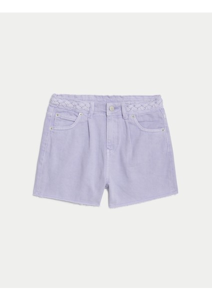 Saf Pamuklu Denim Şort
