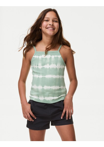 Batik Desenli Askılı T-Shirt