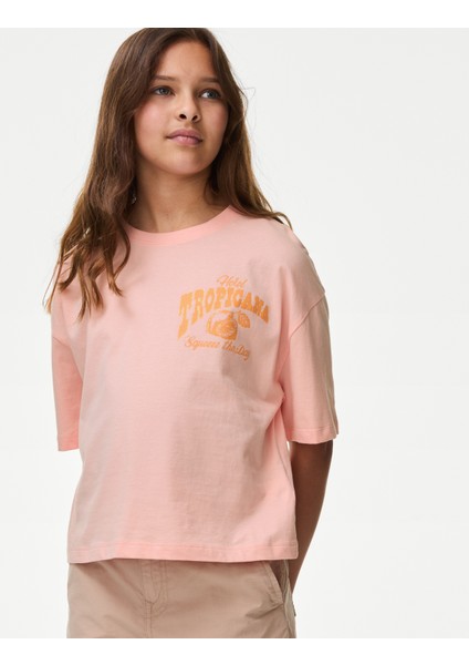 Saf Pamuklu Kısa Kollu T-Shirt