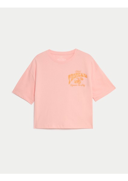 Saf Pamuklu Kısa Kollu T-Shirt