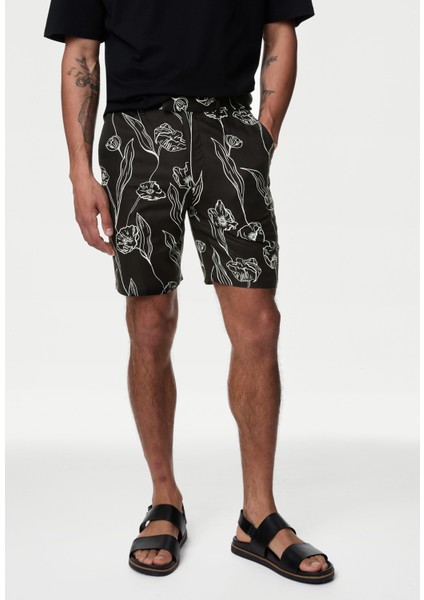 Regular Fit Çiçek Desenli Şort modelleri
