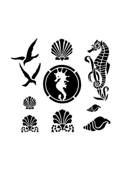 Stencil Sarayi Boyama Şablon Deniz - 4042