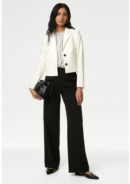 Tailored Fit Crop Yün Blazer Ceket fiyatları