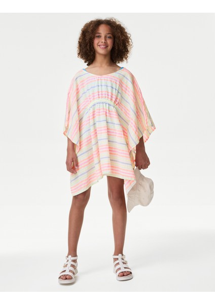 Regular Fit Çizgili Kaftan (6-16 Yaş)