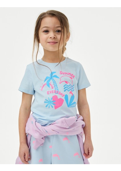 Saf Pamuklu Kısa Kollu T-Shirt