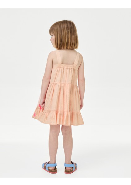 Saf Pamuklu Desenli Elbise (2-7 Yaş) modelleri