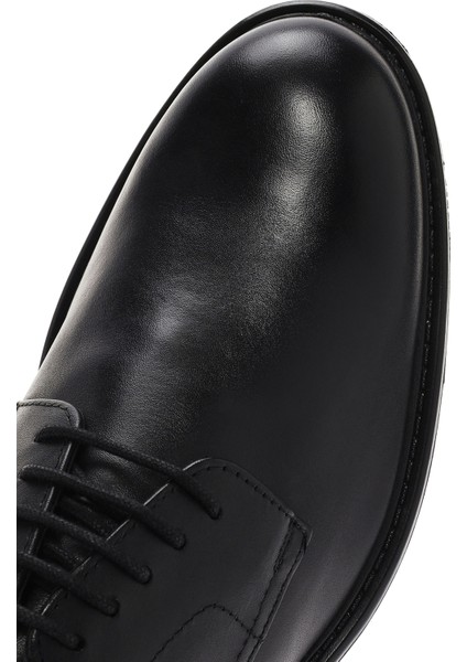 Erkek Siyah Walk Pleasure Bağcıklı Deri Klasik Ayakkabı U45CGB00043C9999