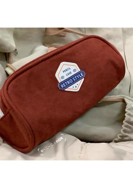 Büyük Kapasiteli Kalem Çantası Kore Tarzı Ortaokul Düz Renk Öğrenci Yaratıcı Kırtasiye Çantası (Yurt Dışından)