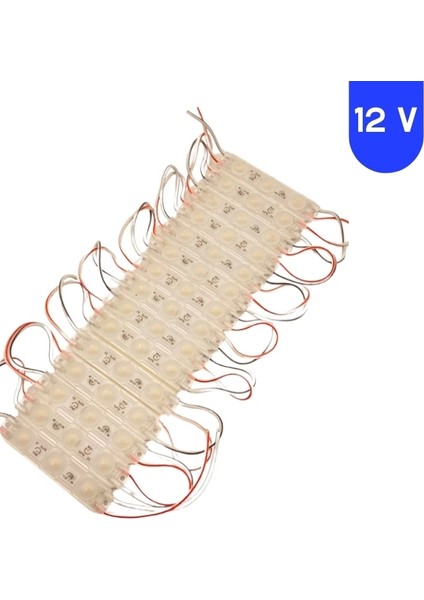 12 Volt 1.5 Watt 3 Lensli 3000 K Günışığı 2835 Smd LED Modül IP65 10 Adet Modül