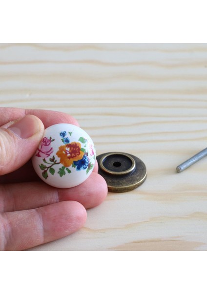 Mobilya Kulp Çiçekli Porselen Düğme Mutfak Dolabı Çekmece Dolap Kulpları Kapak Kulpu Kulbu fırsatları