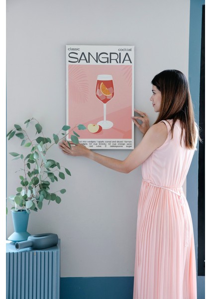 Sangria Kokteyl Minimalist Kanvas Tablo - Cafe Dekor - Salon ve Mutfak Için Duvar Dekoru modelleri