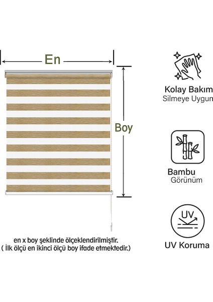 Soft Bamboo Vizon Zebra Perde ( Etek Düz )