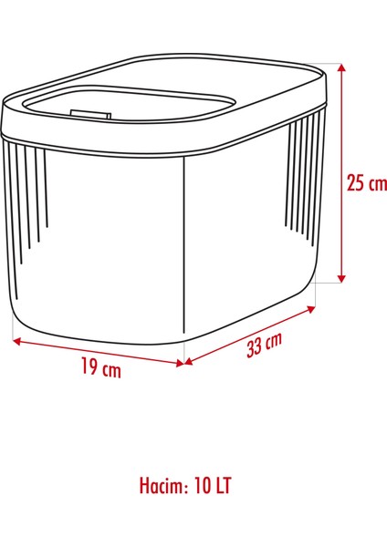 2'li 10 Lt Multibox Kayar Kapaklı Saklama Kabı & Erzak Kabı & Toz ve Tablet Deterjan Kutusu ( Etiket Hediyeli )